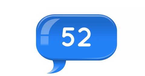 blue chat bubble showcasing 52 notifications in minimalist style - Download Free Stock Images Pikwizard.com