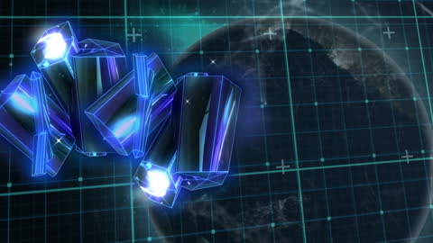 Futuristic Digital Data Interface with Dynamic Shapes