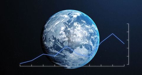 Futuristic Data Analysis Over Blue Earth in Space - Download Free Stock Images Pikwizard.com