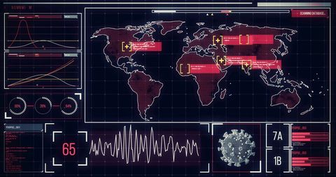 Global COVID-19 Data Analysis on Digital World Map Interface - Download Free Stock Images Pikwizard.com