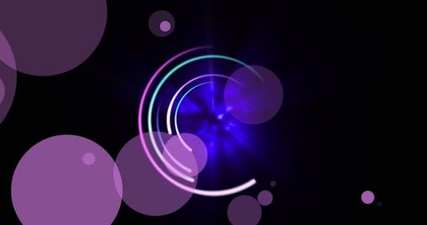 Animated Glowing Purple and Blue Circular Lights