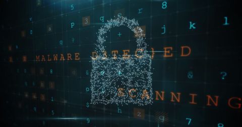 Digital Security Lock with Malware Detected Alert - Download Free Stock Images Pikwizard.com