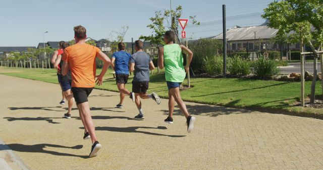 Group of Diverse Men Running Outdoors - Download Free Stock Images Pikwizard.com