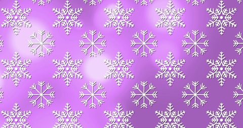 Seamless Snowflake Pattern on Purple Background