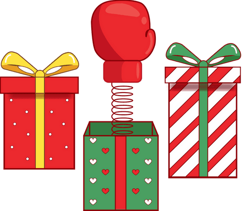 colorful gift boxes with springing boxing glove on transparent background - Download Free Stock Videos Pikwizard.com