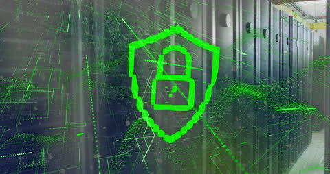 Digital Security Shield Over Data Servers with Cyber Graphics