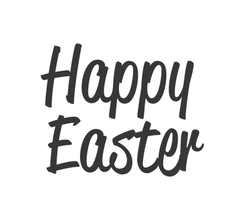 Happy easter celebration text transparent background illustration