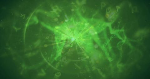 Enigmatic Green Light Trails in Motion