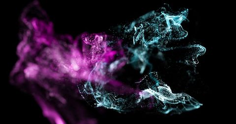Vibrant Abstract Particle Movement on Black Background - Download Free Stock Images Pikwizard.com