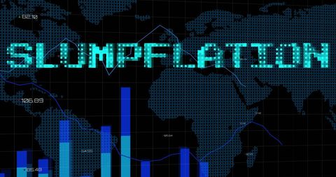 slumpflation economic concept on digital world map background - Download Free Stock Images Pikwizard.com