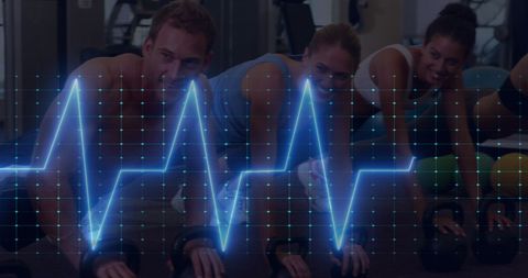 Digital Heart Monitor Over Corporate Wellness Training - Download Free Stock Images Pikwizard.com