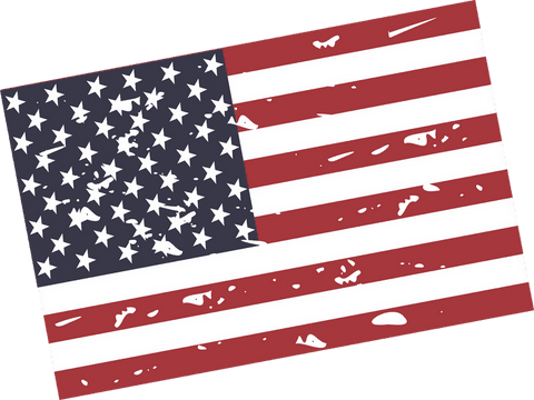 Vintage grunge american flag on transparent background