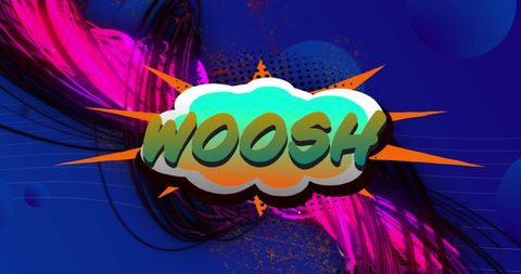 Retro Comic Style Woosh Text with Vibrant Colors - Download Free Stock Images Pikwizard.com