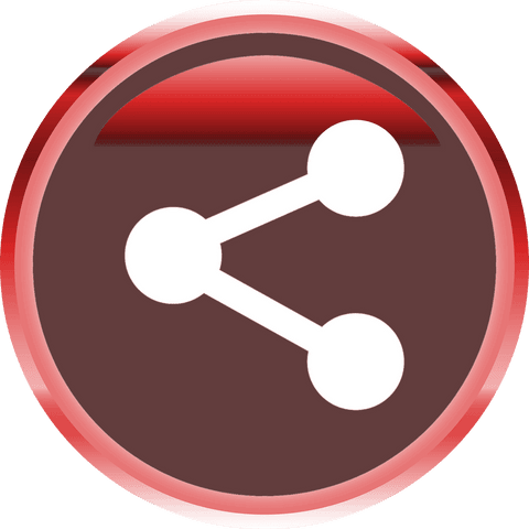 Social Media Share Icon Red Circular Button on Transparent Background - Download Free Stock Videos Pikwizard.com
