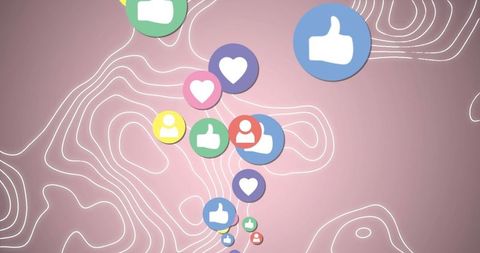 Social media connectivity icons artsy background design