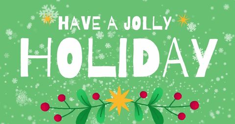 Festive Holiday Greeting with Snowflakes and Holly Decoration - Download Free Stock Images Pikwizard.com