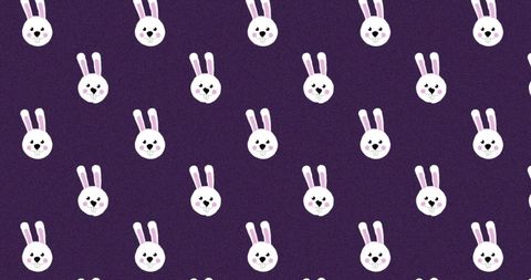 Cute Animated Easter Bunny Pattern on Purple Background - Download Free Stock Images Pikwizard.com