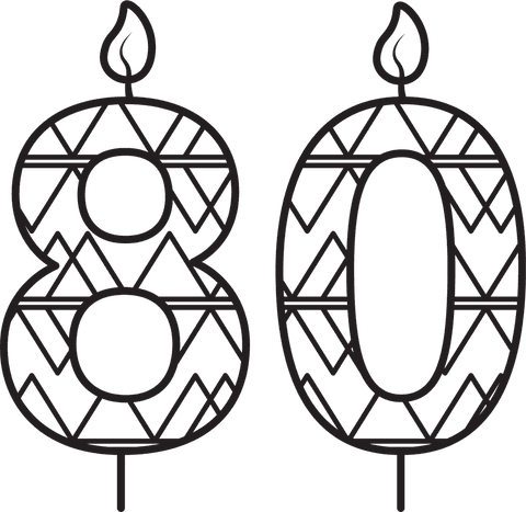 Eighty Birthday Candle with Patterns on Transparent Background - Download Free Stock Videos Pikwizard.com