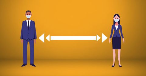 Pictogram Depicting Social Distancing During COVID-19 Pandemic