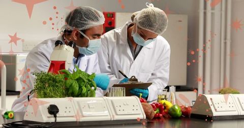 Scientists Conducting Vegetable Quality Tests in Laboratory Setting