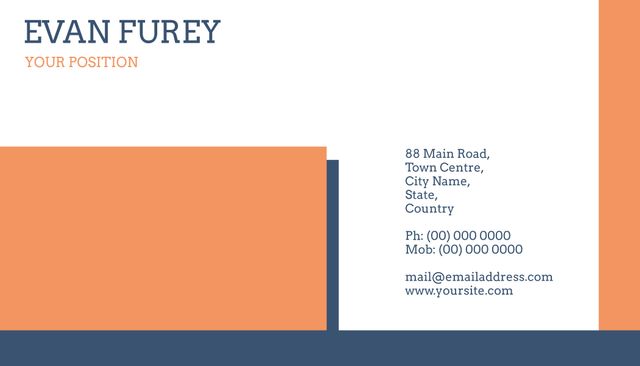 Modern Blue-Orange Business Card Template for Professionals - Download Free Stock Templates Pikwizard.com