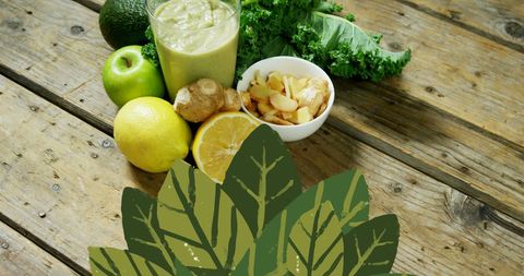 Fresh Ingredients for a Nutritious Green Smoothie - Download Free Stock Images Pikwizard.com