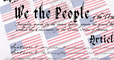 United States Constitution Text on American Flags Background - Download Free Stock Images Pikwizard.com