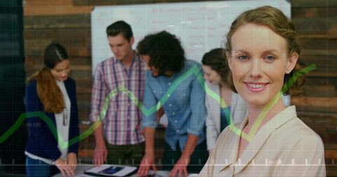 Business Team and Financial Data Concepts in Office