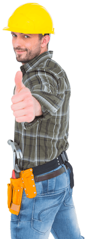Confident Male Worker Giving Thumbs Up on Transparent Background - Download Free Stock Videos Pikwizard.com