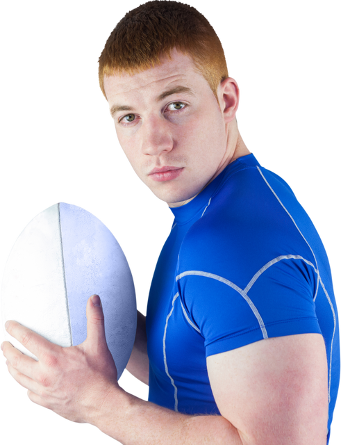 Focused Athlete Holding Rugby Ball Transparent Background - Download Free Stock Videos Pikwizard.com