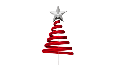 transparent red christmas tree design with silver star topper - Download Free Stock Videos Pikwizard.com