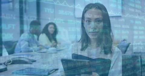 Financial Analysis Concept Featuring Confident Businesswoman