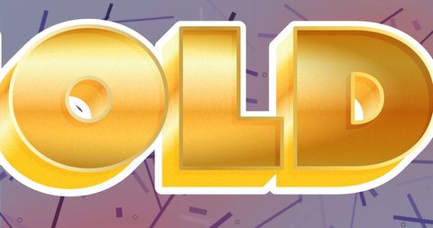 Golden bold text with abstract shapes background for digital concept