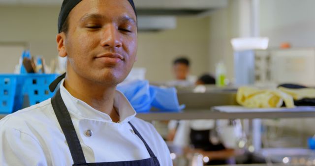 Confident Chef Smiling in Professional Kitchen - Download Free Stock Images Pikwizard.com