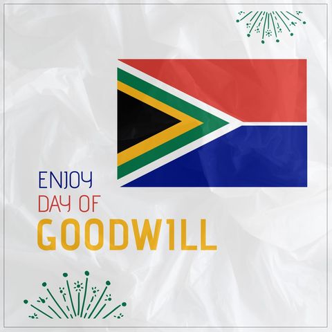 South african day of goodwill with national flag for celebration