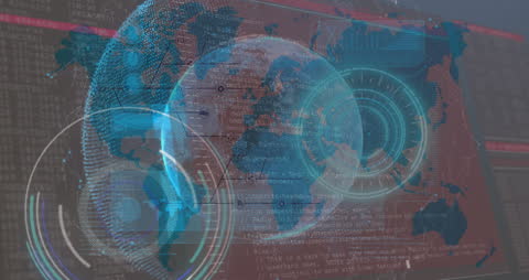 Digital Data Processing with Globe and World Map Interface