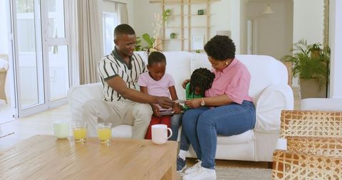 Joyful Family Celebrating Together at Home