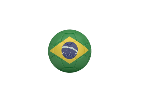 Brazilian flag football icon on transparent background