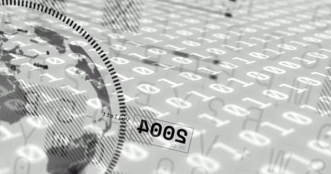 Global Connectivity with Digital Binary Code Overlay - Download Free Stock Images Pikwizard.com