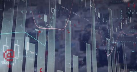 Digital Financial Data Processing with Graph Lines and Symbols - Download Free Stock Images Pikwizard.com