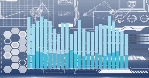 digital display of financial data and analytics with bar graph - Download Free Stock Images Pikwizard.com