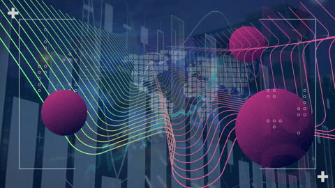 Futuristic Digital Data Visualization with Abstract Shapes