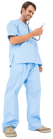 Smiling Surgeon using Stethoscope on Transparent Background - Download Free Stock Videos Pikwizard.com