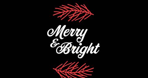 Merry & Bright Christmas Message with Red Fir Branches