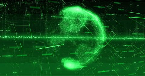 Digital Green Globe with Graphs and Data Processing Technology - Download Free Stock Images Pikwizard.com