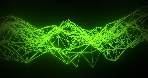 Abstract Green Polygonal Wave on Black Background - Download Free Stock Images Pikwizard.com