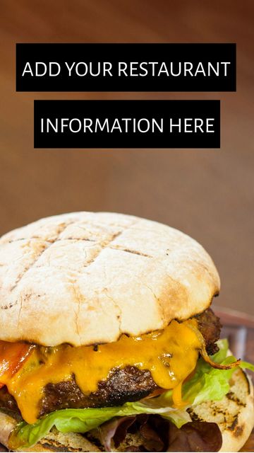 Customizable Burger Advertisement Template for Restaurants - Download Free Stock Templates Pikwizard.com