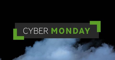 Cyber Monday Text Banner on Smoky Background