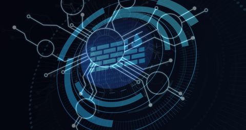Futuristic Digital Data Network Interface with Scanning Elements - Download Free Stock Images Pikwizard.com