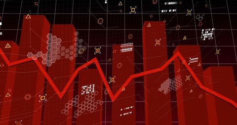 Dynamic 3d data visualization with fluctuating graph